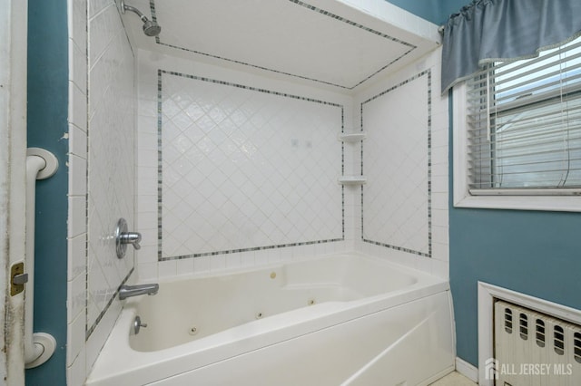 4 Ashwood Pl, North Brunswick, NJ 08902 - bathroom with radiator and a combined bath / shower with jetted tub