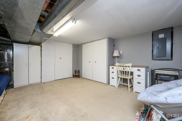 47 Lincoln Ave, Jamesburg, NJ 08831 - basement featuring electric panel, heating unit, and carpet floors