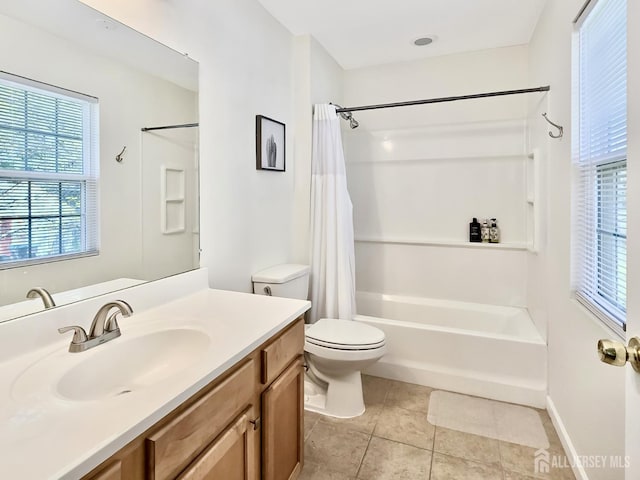 9 William Martin Way, Flemington, NJ 08822 - bathroom featuring vanity, toilet, shower / bath combination with curtain, and tile patterned floors