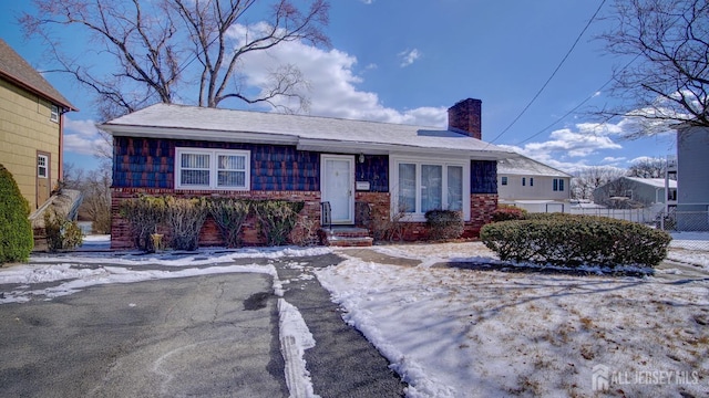 view of single story home