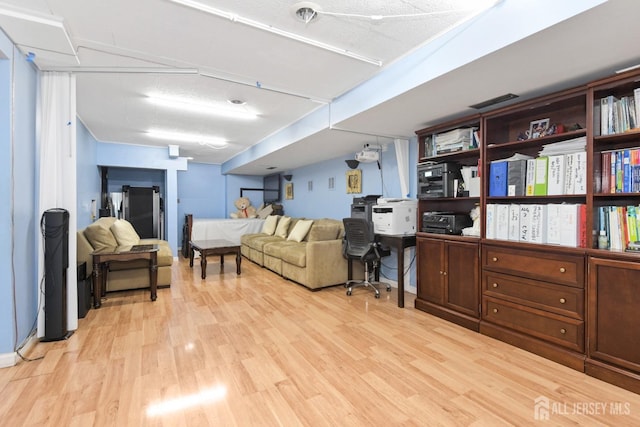 living room with light wood-style flooring