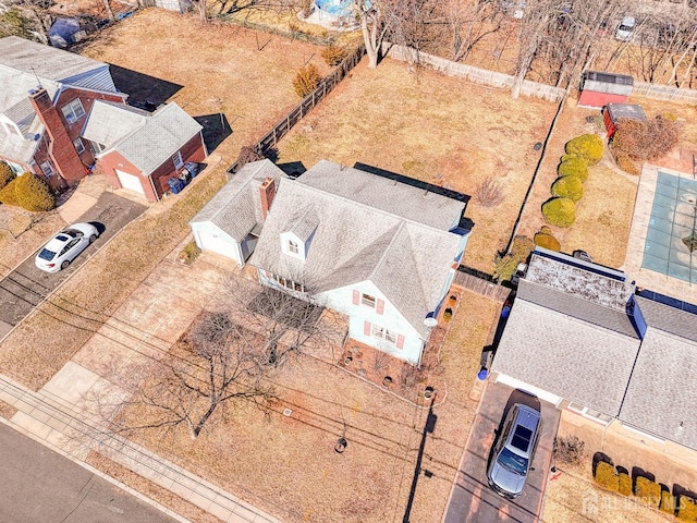 aerial view with a residential view