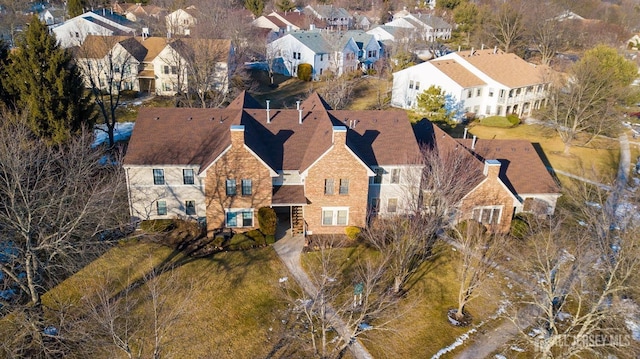 bird's eye view with a residential view