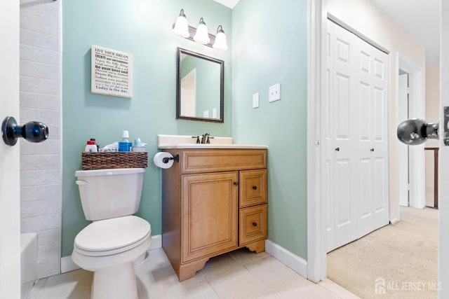 135 Archery Ct, Old Bridge, NJ 08857 - full bath with vanity, toilet, tile patterned floors, baseboards, and a bath