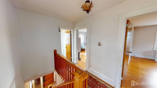 hallway featuring wood-type flooring