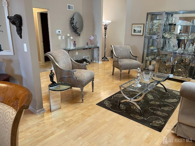 living room featuring light hardwood / wood-style floors