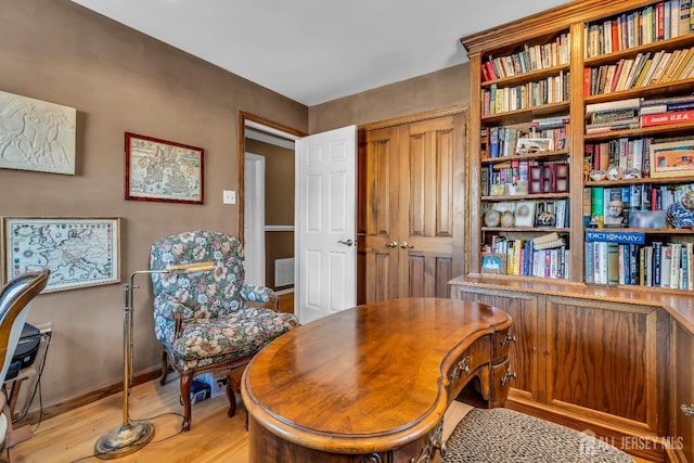 office featuring light hardwood / wood-style flooring