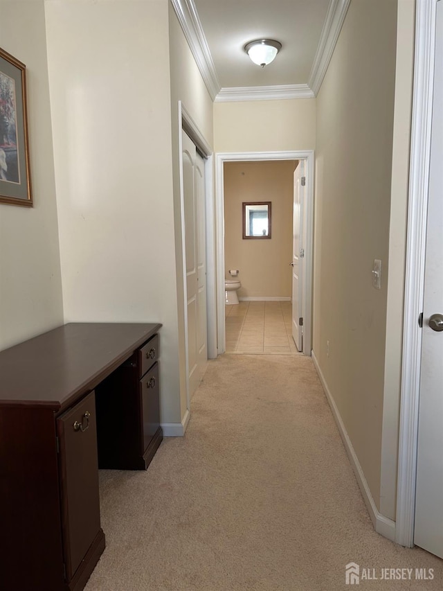 4207 Cedar Village Blvd, East Brunswick, NJ 08816 - hall featuring crown molding and light carpet