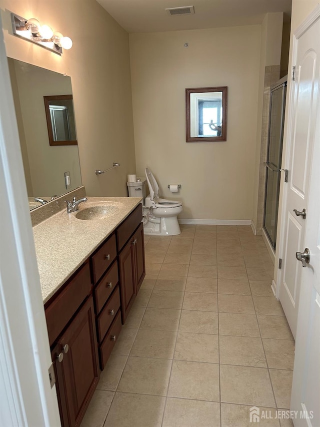 4207 Cedar Village Blvd, East Brunswick, NJ 08816 - bathroom featuring vanity, tile patterned floors, and a stall shower