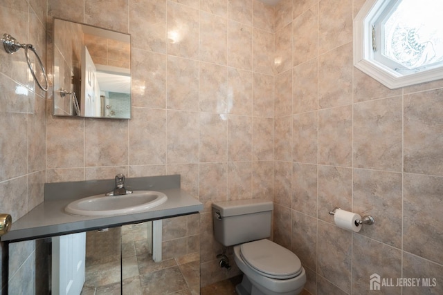14 Bosko Dr, East Brunswick, NJ 08816 - half bathroom featuring a sink and tile walls