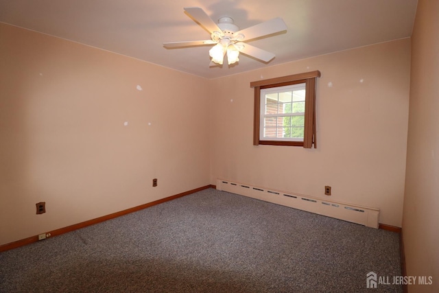 13 Olchaskey Ave, South River, NJ 08882 - carpeted spare room featuring a baseboard heating unit and a ceiling fan