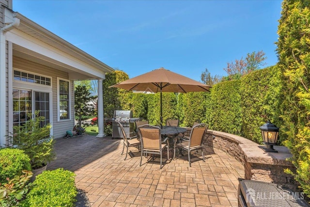 1 Ballybunion Dr, Monroe, NJ 08831 - view of patio featuring a grill and outdoor dining space