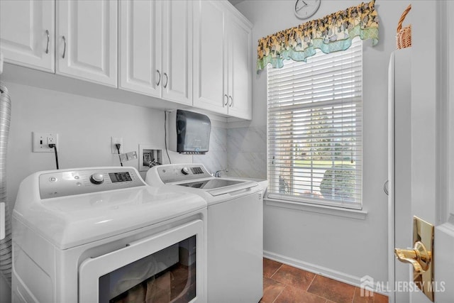1 Ballybunion Dr, Monroe, NJ 08831 - laundry room featuring independent washer and dryer, cabinet space, and baseboards