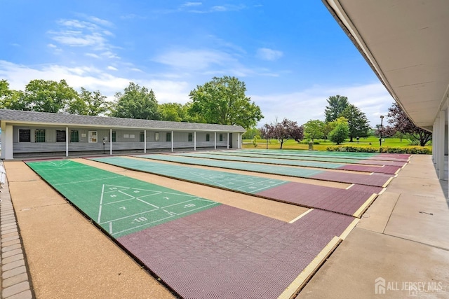 view of community with shuffleboard
