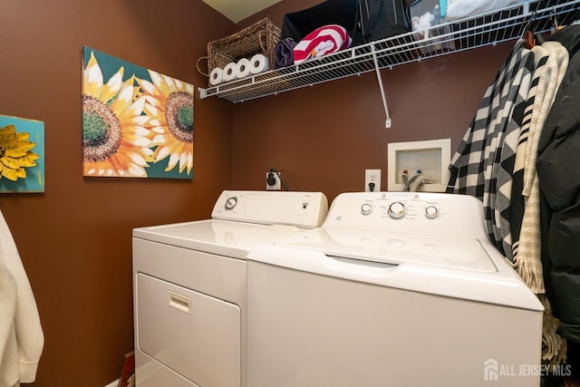 laundry area featuring separate washer and dryer