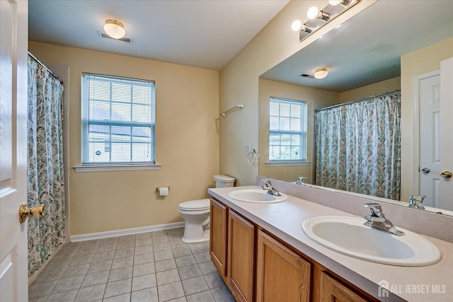 37 Muirfield Blvd, Monroe, NJ 08831 - bathroom featuring double vanity, tile patterned floors, and a shower with shower curtain