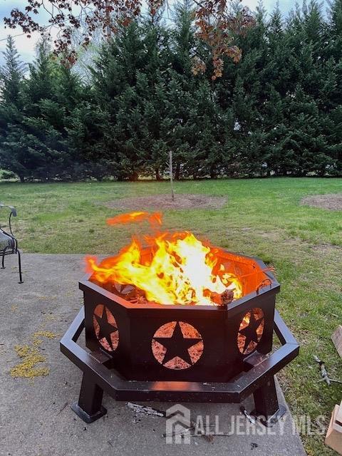 79 Davidson Mill Rd, South Brunswick, NJ 08902 - view of grassy yard featuring a fire pit