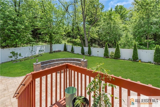 161 Metuchen Ave, Woodbridge Proper, NJ 07095 - view of yard with a patio area and view of wooded area