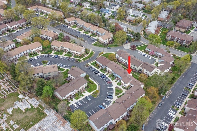 aerial overview of property's location featuring nearby suburban area