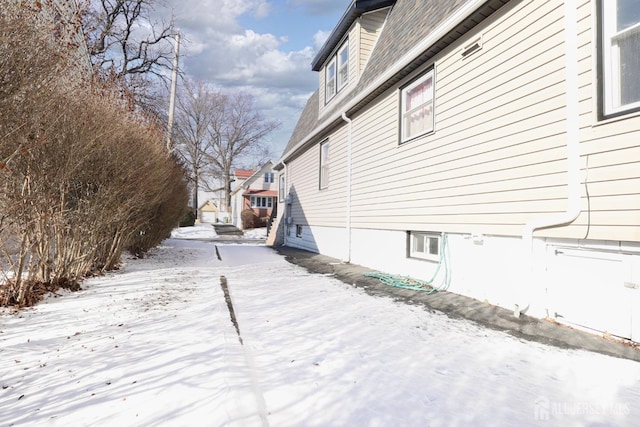 view of snowy exterior