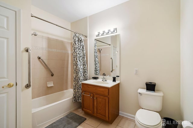 540 Cranbury Rd Unit 407, East Brunswick, NJ 08816 - full bathroom featuring vanity, tile patterned flooring, toilet, and shower / bath combination with curtain