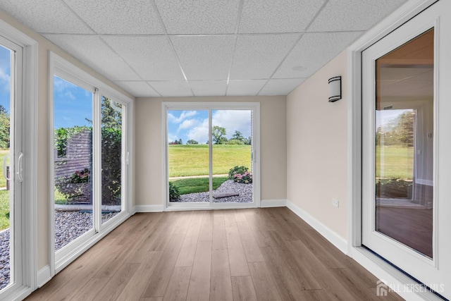 377-B Old Nassau Rd, Monroe, NJ 08831 - unfurnished sunroom featuring a paneled ceiling and wood finished floors