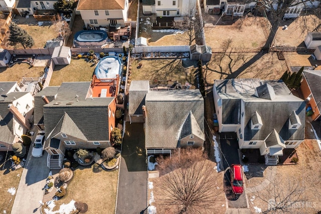 aerial view featuring a residential view