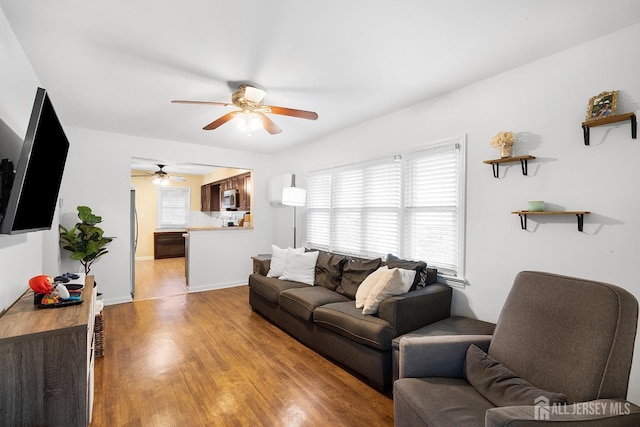 2903 Grasselli Ave, Linden, NJ 07036 - living area with a ceiling fan and light wood finished floors