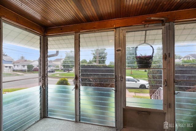 2903 Grasselli Ave, Linden, NJ 07036 - doorway featuring plenty of natural light, a residential view, and wood ceiling