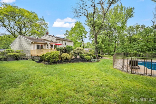 134 Devon Rd, Colonia, NJ 07067 - view of yard featuring a wooden deck