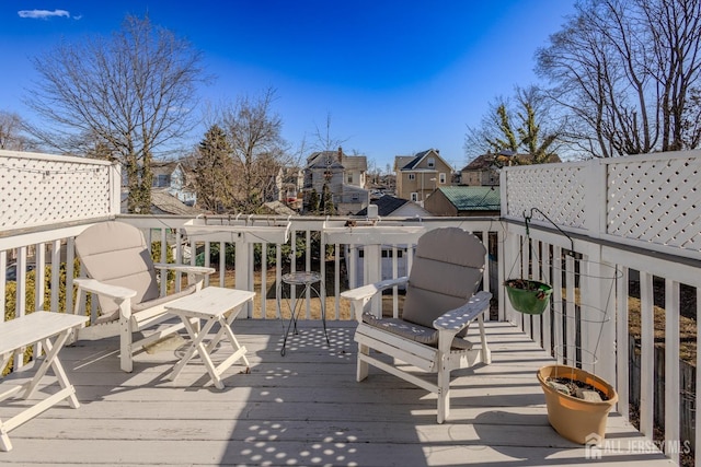 deck featuring a residential view