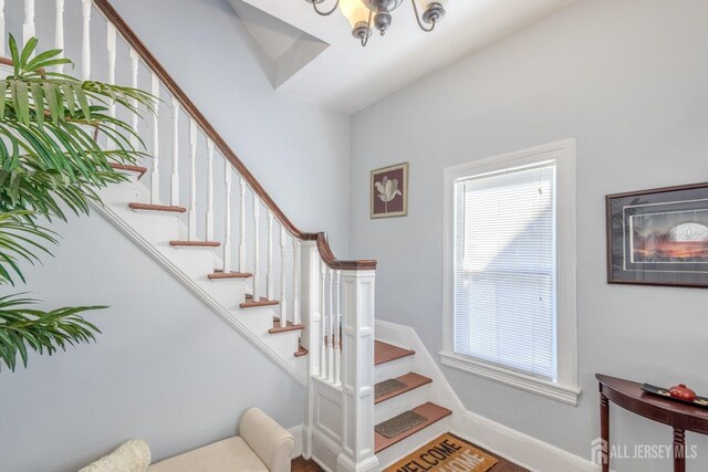 stairs with baseboards