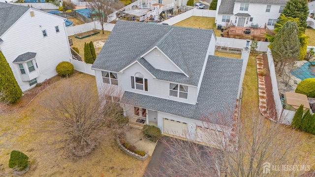 aerial view featuring a residential view