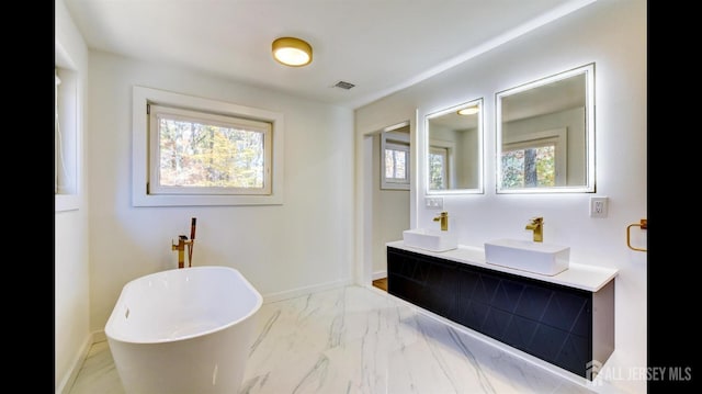 bathroom featuring vanity and a bathtub