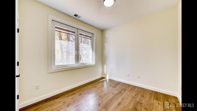 empty room featuring light wood-type flooring