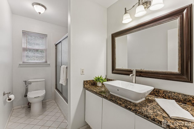 192 Middlesex Ave, Piscataway, NJ 08854 - full bathroom with vanity, enclosed tub / shower combo, and tile patterned floors