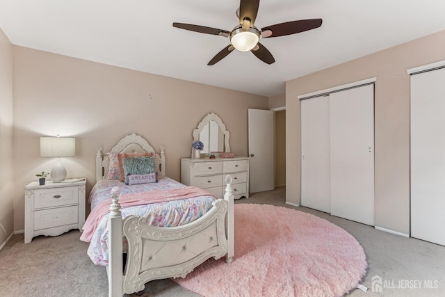 192 Middlesex Ave, Piscataway, NJ 08854 - carpeted bedroom with multiple closets and ceiling fan