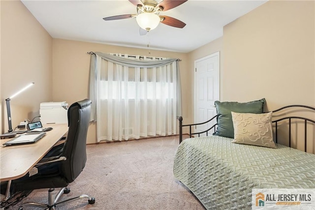 39 Evergreen Ter, Monroe, NJ 08831 - bedroom featuring carpet flooring, a desk, and ceiling fan