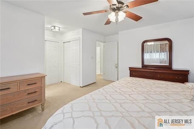 39 Evergreen Ter, Monroe, NJ 08831 - bedroom with light colored carpet and a ceiling fan