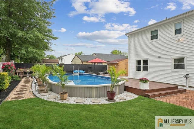 39 Evergreen Ter, Monroe, NJ 08831 - view of swimming pool featuring a fenced backyard and a deck
