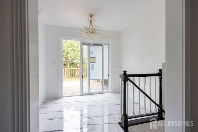 20 Wick Dr, Fords, NJ 08863 - doorway to outside with a chandelier