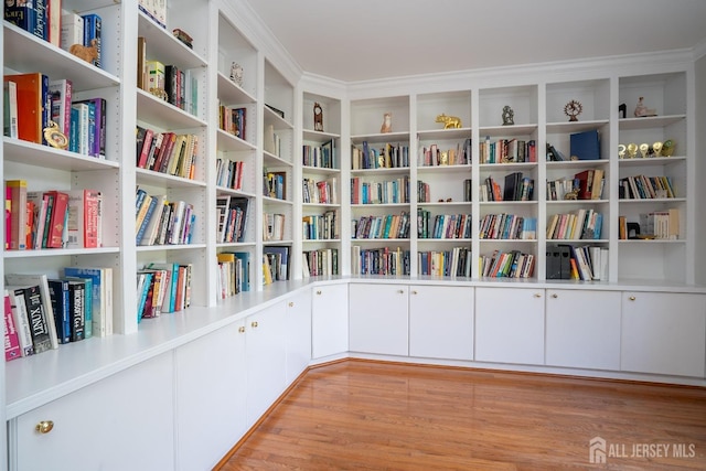 23 Heather Ct, Plainsboro, NJ 08536 - unfurnished room featuring bookshelves and light wood-style flooring