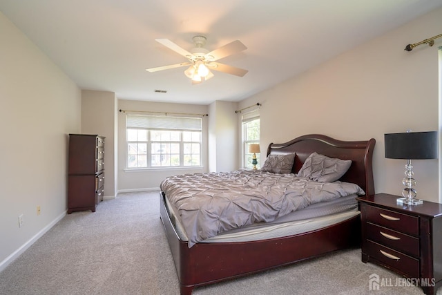 23 Heather Ct, Plainsboro, NJ 08536 - bedroom featuring light carpet, baseboards, and ceiling fan