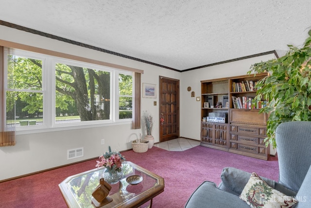 92 Maplewood Ave, Edison, NJ 08837 - living room featuring carpet floors and a textured ceiling