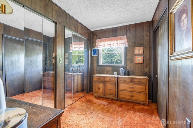 92 Maplewood Ave, Edison, NJ 08837 - bathroom with wooden walls and a textured ceiling