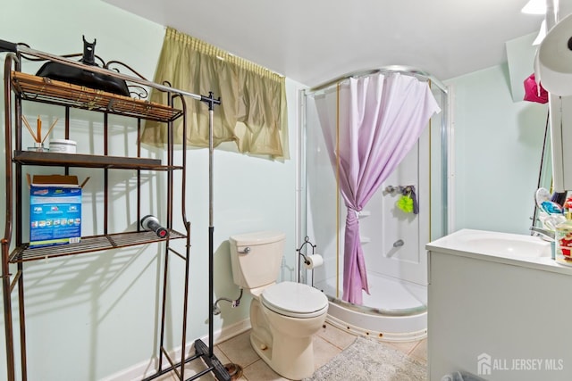 430 Wood Ave, North Brunswick, NJ 08902 - full bathroom with a stall shower, tile patterned flooring, and vanity