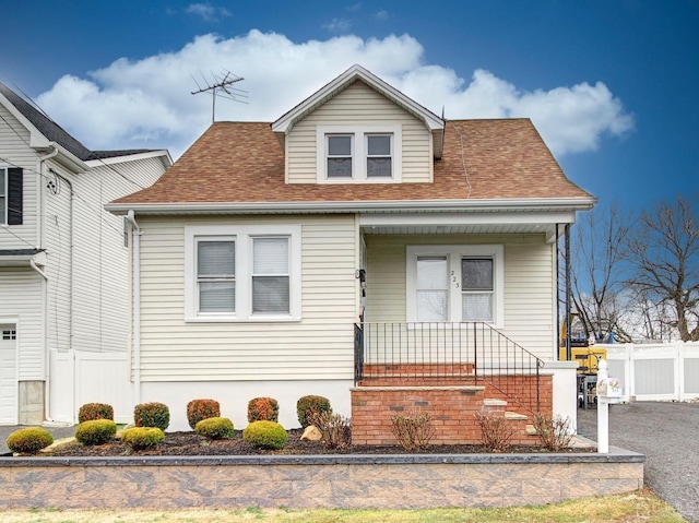 view of front of home featuring covered porch