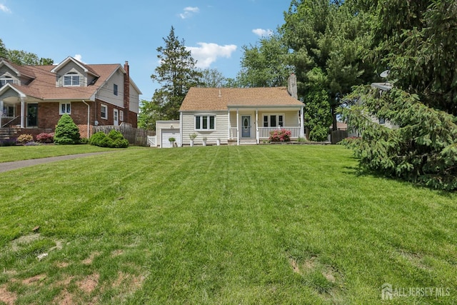 54 Morningside Rd, Colonia, NJ 07067 - view of front facade featuring covered porch and a chimney