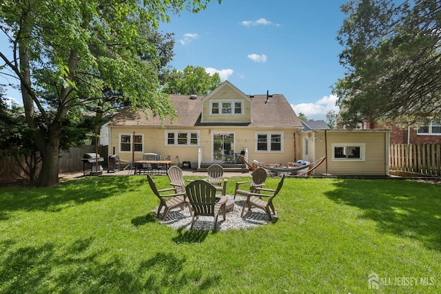 54 Morningside Rd, Colonia, NJ 07067 - back of house featuring an outdoor fire pit and a patio