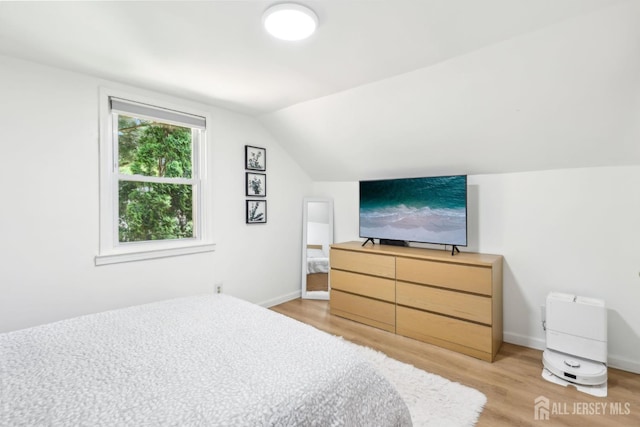 54 Morningside Rd, Colonia, NJ 07067 - bedroom featuring light wood-type flooring, lofted ceiling, and baseboards